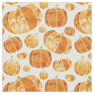 Halloween Fall Watercolour Pumpkin Pattern Fabric