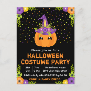 Halloween Fancy Dress Costume Party Black Postcard