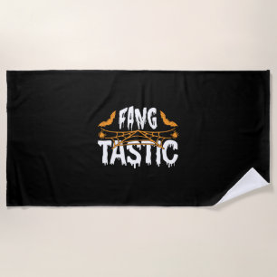Halloween Fang Tastic Birthday Beach Towel