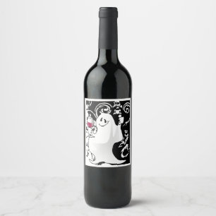 Halloween fantôme et spiritueux Étiquette du vin