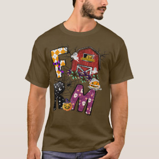 Halloween Farm Spider Web JackOLantern Farmhouse D T-Shirt