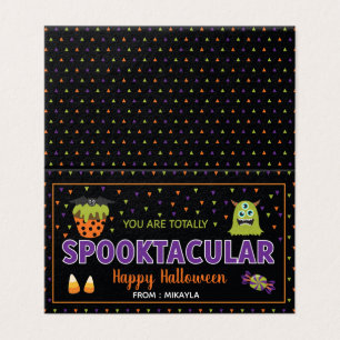 Halloween Favor Bag Topper with Editable Name Business Card