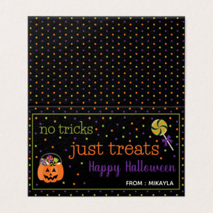 Halloween Favor Bag Topper with Editable Name Business Card