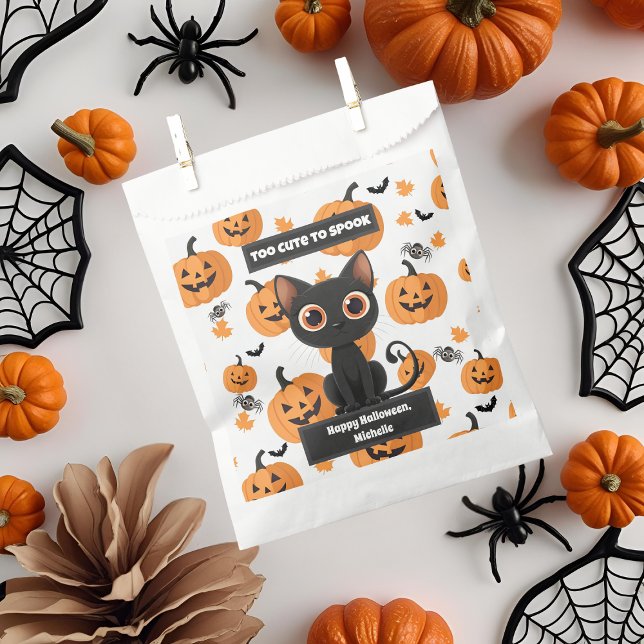 Halloween Favour Bag – Cute Black Cat Personalized (Creator Uploaded)