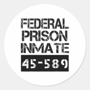 Halloween Federal Prison Inmate Prisoner Costume Classic Round Sticker