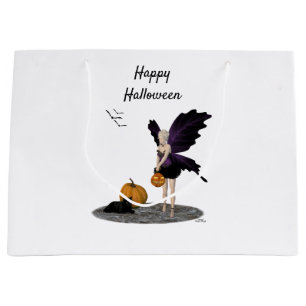Halloween Fée Avec Sac Cadeau Citrouille