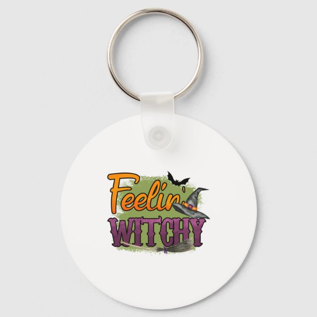 Halloween Feeling Witchy Birthday Keychain (Front)