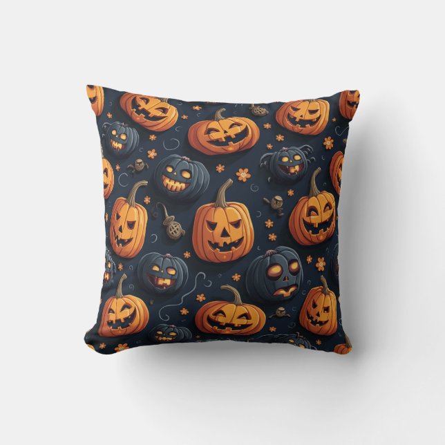 Halloween festival of pumpkins throw pillow (Front)