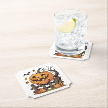 Halloween Festive Pumpkin Paper Coaster