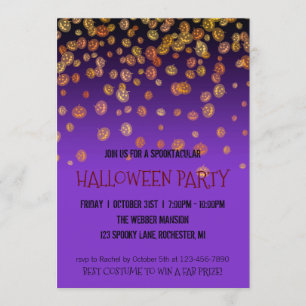 Halloween fête invitation jack o' lanterne pluie