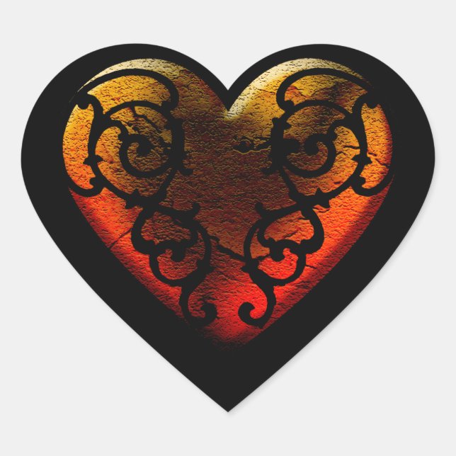 Halloween Filigree Goth Heart Sticker (Front)