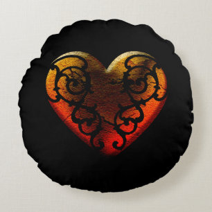 Halloween Filigree Goth Heart Throw Pillow
