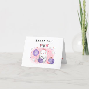 Halloween fille Baby shower rose Carte de remercie