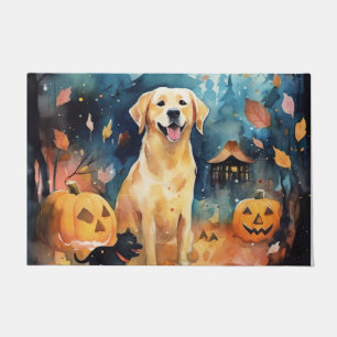 Halloween Finnish Lappund With Pumpkins Scary  Doormat