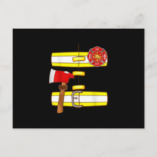Halloween Firefighter Costume Fan Men Women Holiday Postcard