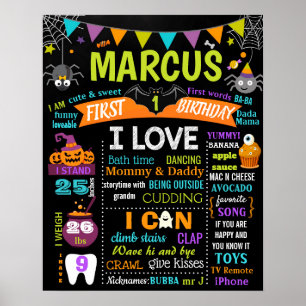 Halloween First Birthday chalkboard sign
