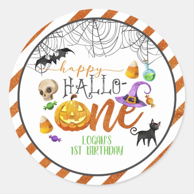Halloween First Birthday Sticker - Custom (Front)