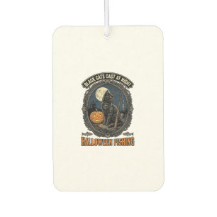 Halloween Fishing Cat Vintage Pumpkin Design_1 Air Freshener