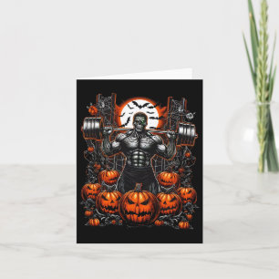 Halloween Fitness Fun-skeleton Gym Vibes-spooky Wo Card