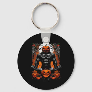 Halloween Fitness Skeleton Workout - Funny Gym Hal Keychain