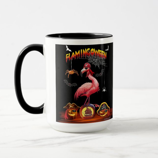  HALLOWEEN FLAMINGOWEEN  PIRATE MUG (Left)