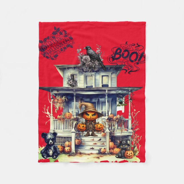 Halloween  fleece blanket (Front)