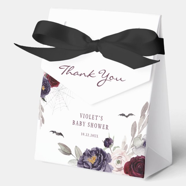 Halloween Floral Baby Shower Favor Box (Front)