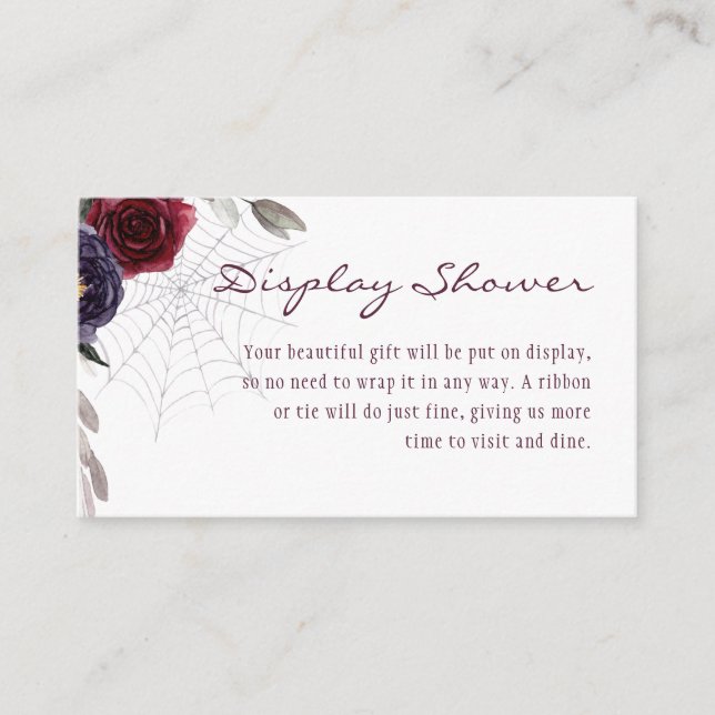 Halloween Floral Display Shower Enclosure Card (Front)