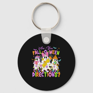 Halloween Floral Ghost Teacher Are You Falloween D Keychain