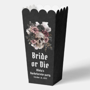 Halloween Floral Skull Bride or Die Bachelorette Favor Box