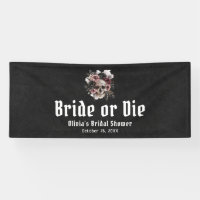 Halloween Floral Skull Bride or Die Bridal Shower