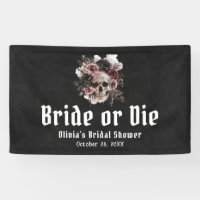Halloween Floral Skull Bride or Die Bridal Shower