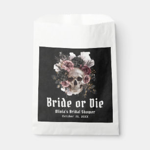 Halloween Floral Skull Bride or Die Bridal Shower Favour Bag