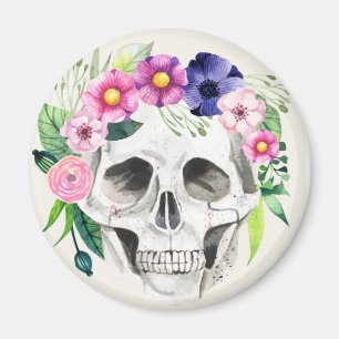 Halloween Floral Sugar Skull  Magnet