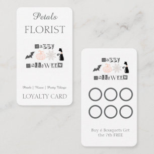 Halloween florist business branding loyalty card