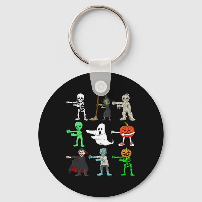 Halloween Floss Like A Boss Monsters Boys Girls Ki Keychain (Front)