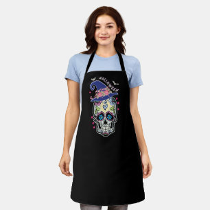 Halloween Flower Skull Apron