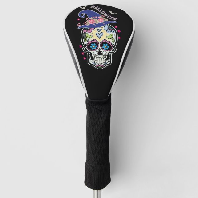 Halloween Flower Skull Golf Head Cover (Front)