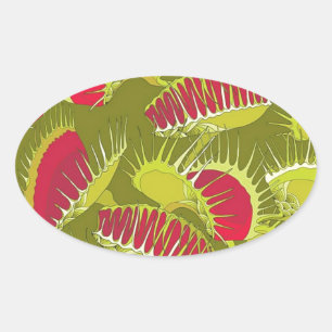 halloween fly trap oval sticker