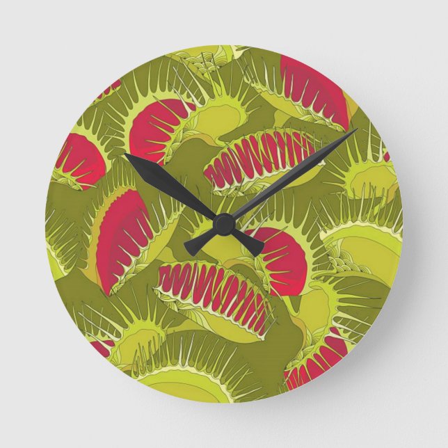 halloween fly trap round clock (Front)