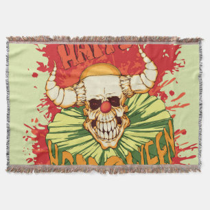 Halloween flyer: diabolical clown theme throw blanket
