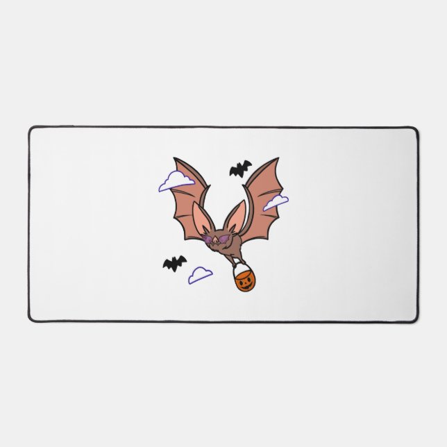 Halloween flying bat cute desk mat (Front)