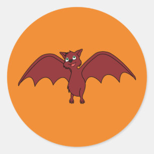 Halloween Flying Bat in Vampire Red Classic Round Sticker