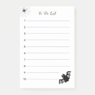 Halloween flying bat on white To Do List Post-it Notes