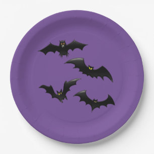 Halloween Flying Bats  Paper Plate