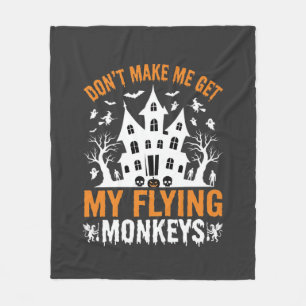Halloween Flying Monkeys Haunted House Graphic Fleece Blanket