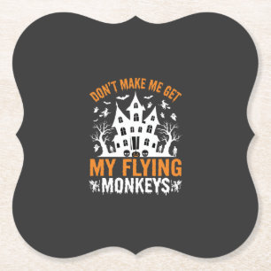 Halloween Flying Monkeys Haunted House Graphic Paper Coaster