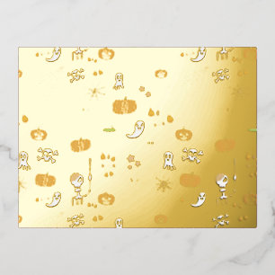 Halloween Foil Invitation Postcard