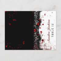 Halloween FOLDING PlaceCard Blood Splattered Names