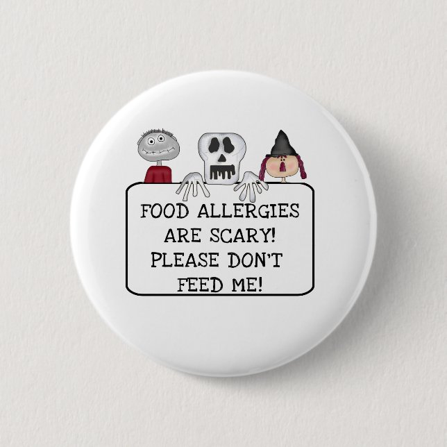 Halloween Food Allergies 2 Inch Round Button (Front)